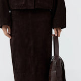 St Agni Woven Envelope Mini Tote in Chocolate