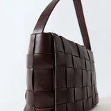 St Agni Woven Envelope Mini Tote in Chocolate
