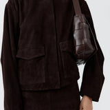 St Agni Woven Envelope Mini Tote in Chocolate