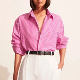 Matteau Classic Stripe Shirt in Sherbet