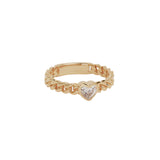 By Charlotte Radiant Heart Engravable Ring in 18K Gold Vermeil