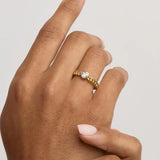 By Charlotte Radiant Heart Engravable Ring in 18K Gold Vermeil