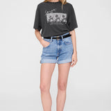 Anine Bing Ashton Tee Concert in Washed Black