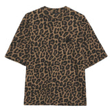 Anine Bing Avi Tee in Black and Brown Leopard