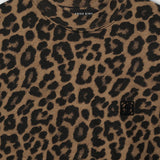 Anine Bing Avi Tee in Black and Brown Leopard