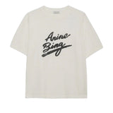 Anine Bing Jaylin Tee Signature in Ivory