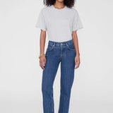 Anine Bing Lili Tee Framed Monogram in Heather Grey