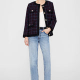 Anine Bing Lydia Jacket in Blue and Red Tweed