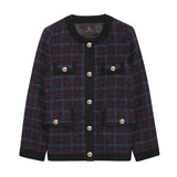 Anine Bing Lydia Jacket in Blue and Red Tweed