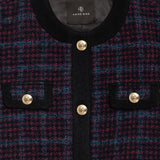 Anine Bing Lydia Jacket in Blue and Red Tweed