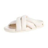Anine Bing Lizzie Slides in Ivory