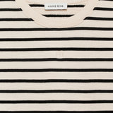 Anine Bing Myers Cropped Tee in Black Stripe French Terry