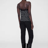 Anine Bing Amelie Camisole in Black and White Double Dot Jacquard