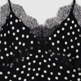 Anine Bing Amelie Camisole in Black and White Double Dot Jacquard