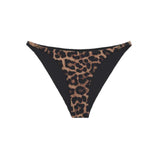 Anine Bing Bellamy Bikini Bottom in Black and Brown Leopard