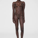Anine Bing Bellamy Bikini Bottom in Black and Brown Leopard