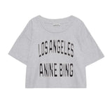 Anine Bing Johnny Cropped Tee in Grey