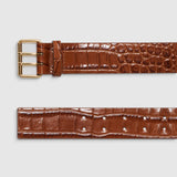 Anine Bing Mila Belt in Embossed Brown