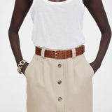 Anine Bing Mila Belt in Embossed Brown