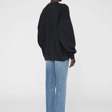 Anine Bing Miles Sweatshirt Chenille Signature in Black