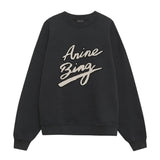 Anine Bing Miles Sweatshirt Chenille Signature in Black