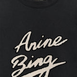 Anine Bing Miles Sweatshirt Chenille Signature in Black