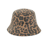 Anine Bing Nicks Bucket Hat in Black and Brown Leopard