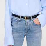 Anine Bing Nicola Belt in Black Patent