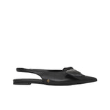Anine Bing Nina Slingback Flats with Bow in Black