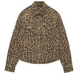 Anine Bing Paxton Shirt in Black and Brown Leopard