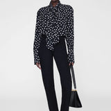 Anine Bing Ruby Shirt in Black and White Double Dot Jacquard