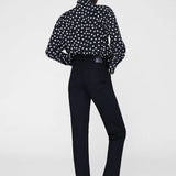 Anine Bing Ruby Shirt in Black and White Double Dot Jacquard