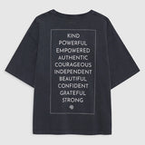 Anine Bing Rudy Tee Empowerment in Washed Black