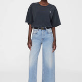 Anine Bing Rudy Tee Empowerment in Washed Black