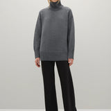 A Emery Gibson Funnel Knit in Mid Grey Melange