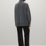 A Emery Gibson Funnel Knit in Mid Grey Melange