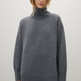 A Emery Gibson Funnel Knit in Mid Grey Melange