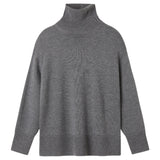A Emery Gibson Funnel Knit in Mid Grey Melange