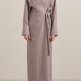 A Emery Huxem Dress in Mocha Stripe