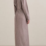 A Emery Huxem Dress in Mocha Stripe