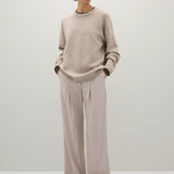 A Emery Reid Crew Knit in Almond Melange