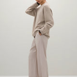 A Emery Reid Crew Knit in Almond Melange