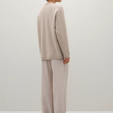 A Emery Reid Crew Knit in Almond Melange