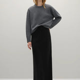 A Emery Reid Crew Knit in Mid Grey Melange