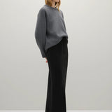 A Emery Reid Crew Knit in Mid Grey Melange