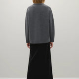 A Emery Reid Crew Knit in Mid Grey Melange