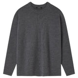 A Emery Reid Crew Knit in Mid Grey Melange