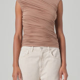 Agolde Ester Twist Tank in Moth