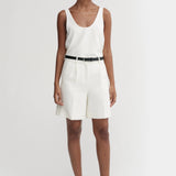 Almada Blair Crepe Shorts in Cream