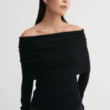 Almada Cara Off Shoulder Top in Black